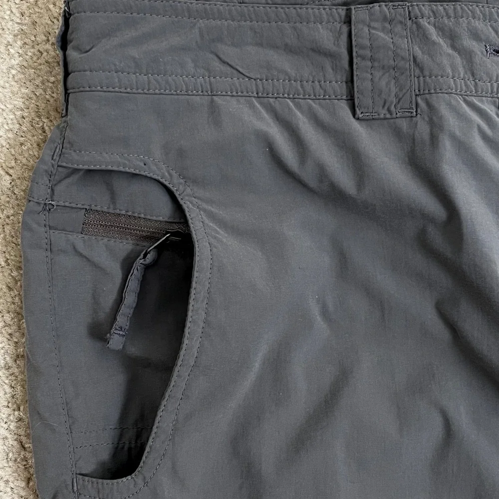 ExOfficio Women Convertible Hiking Pants 10 Gray Insect Shield Zip Off Leg Cargo